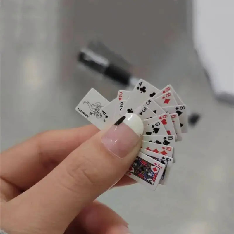 Funny Cute Mini Playing Cards for Poker Games Spoof Gifts Travel Toys Prank Props Dollhouse Miniature Cards