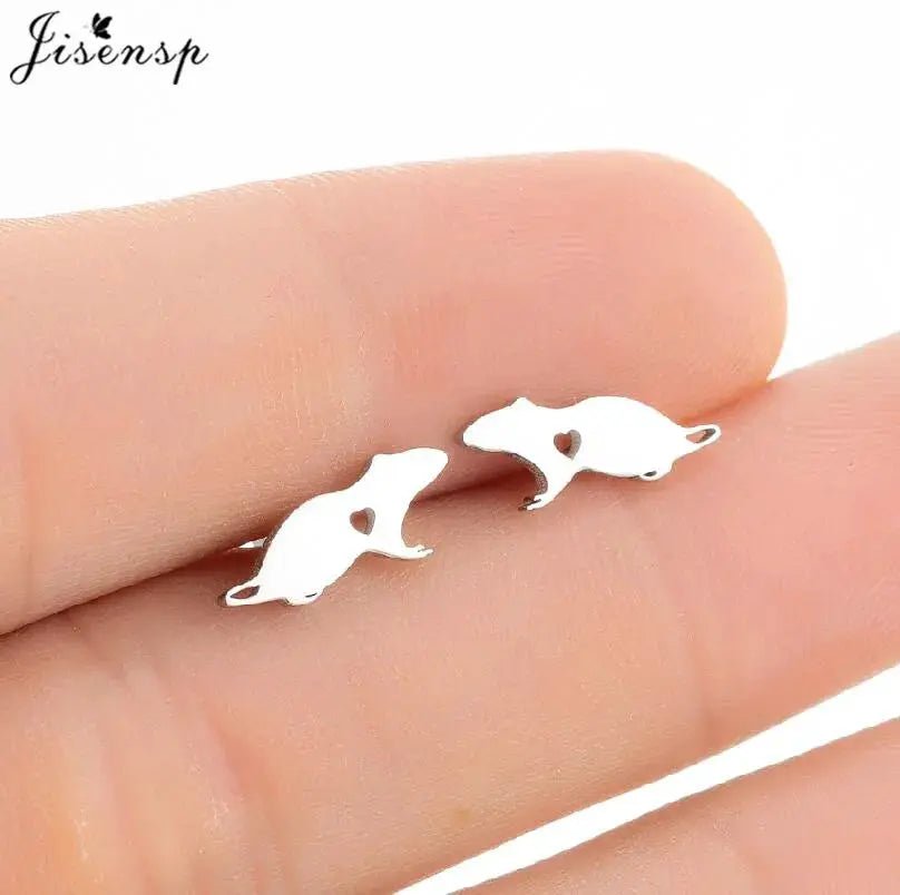 Stainless Steel Stud Earrings For Women Fashion Jewelry Multiple Animal Designs Hummingbird Leaf Music Fairy Gift - Simples Market