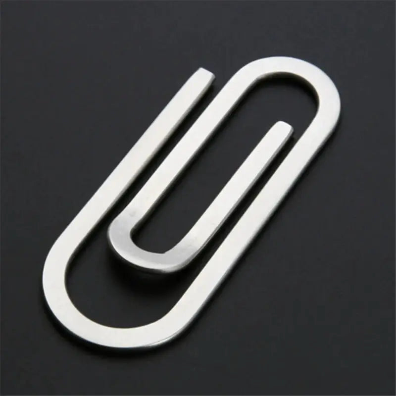 Money clip by Simples Market, stainless steel silver banknote holder with double-oval design