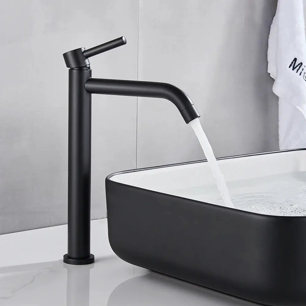 Black basin faucet by Simples Market with matte finish for washbasin