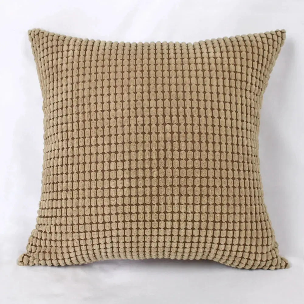 Corduroy corn-kernel cushion cover by Simples Market, beige, 35/45/50/60/70 cm, decorative sofa pillow.