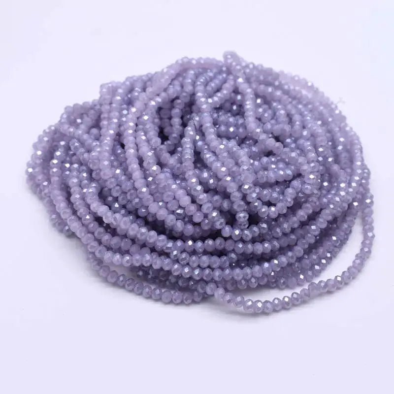 Yanqi Rondelle Crystal Beads 2mm 3mm 4mm Faceted Round Glass Beads for Jewelry Making DIY Spacer Beads
