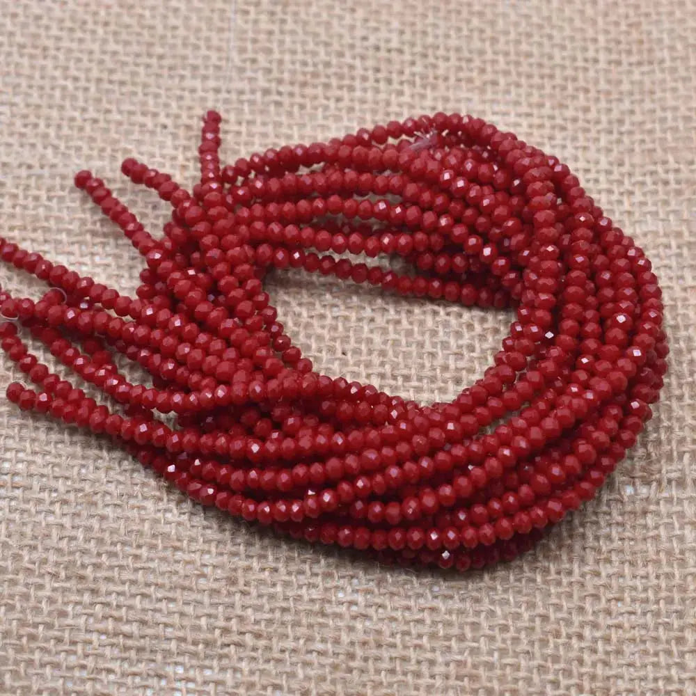 Yanqi Rondelle Crystal Beads 2mm 3mm 4mm Faceted Round Glass Beads for Jewelry Making DIY Spacer Beads
