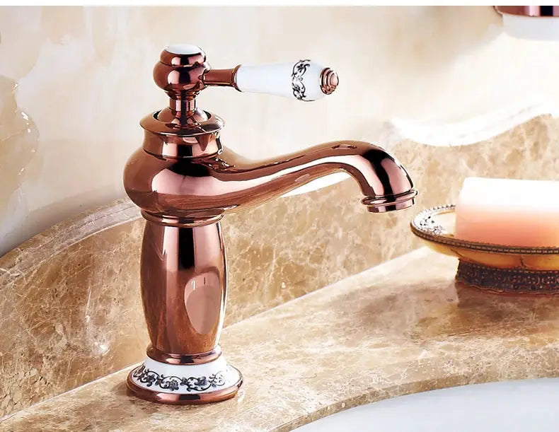 Bathroom faucet antique bronze finish, solid brass with a single-handle lever for basin.