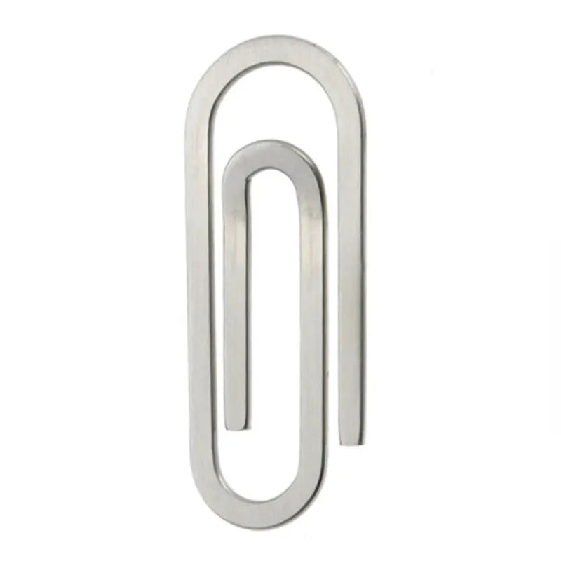 Money clip in stainless steel, silver finish, compact banknote holder