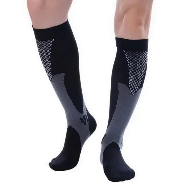 Compression Socks For Varicose Veins And Sports Knee High Nylon Medical Nursing Stockings Anti Fatigue Black