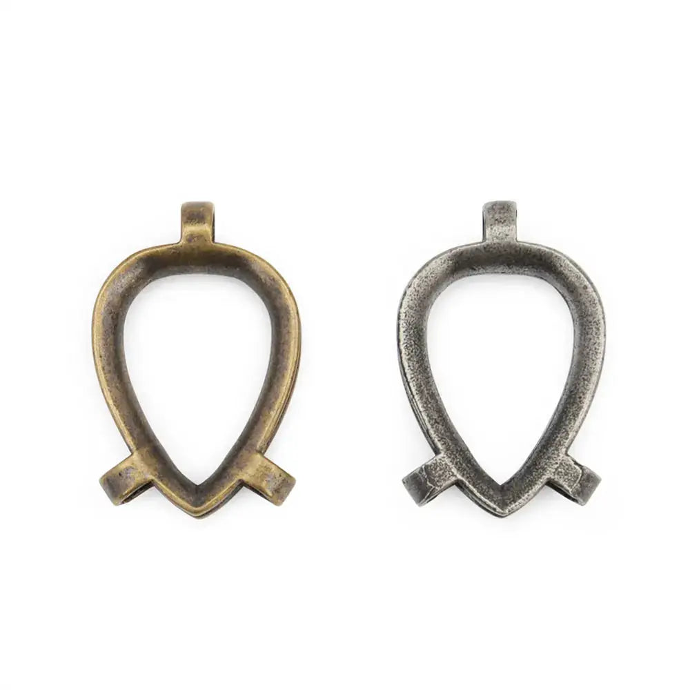Paracord ring beads, 2-pack in brass and antique-silver tones for DIY keychains by Simples Market