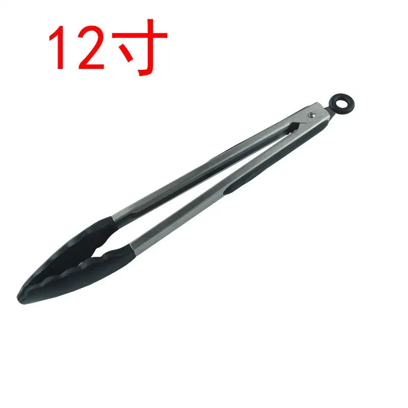 7 9 12 Inch Silicone Tipped Stainless Steel Locking BBQ Tongs Non Slip Food Tongs For Cooking