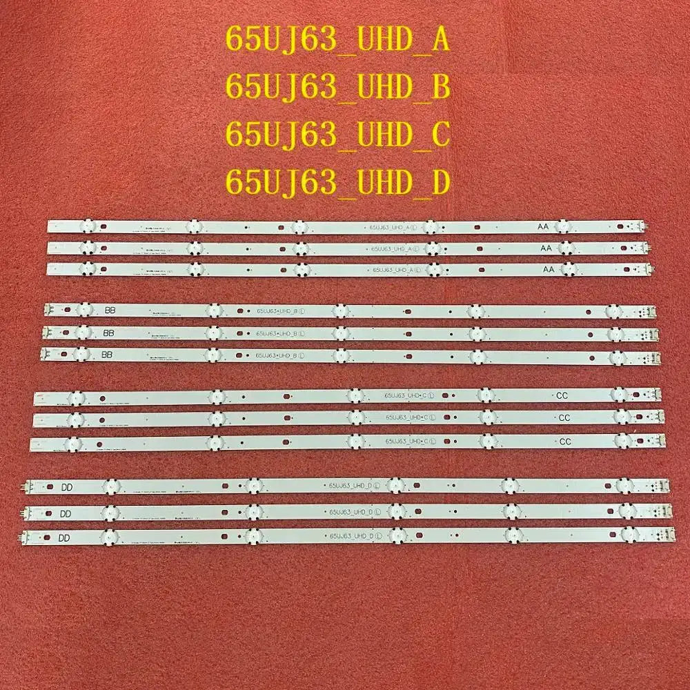 Simples Market 12 pcs LED backlight strips for TV models 65UJ634V, 65UJ6300, 65UJ630V, 65UJ5500, 65UK6100