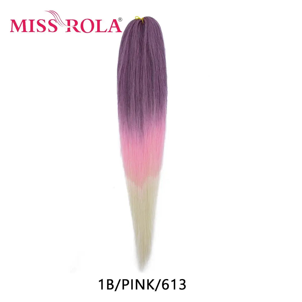 Miss Rola synthetic hair braid extension, 30in Kanekalon, purple-pink-cream gradient, pre-stretched jumbo