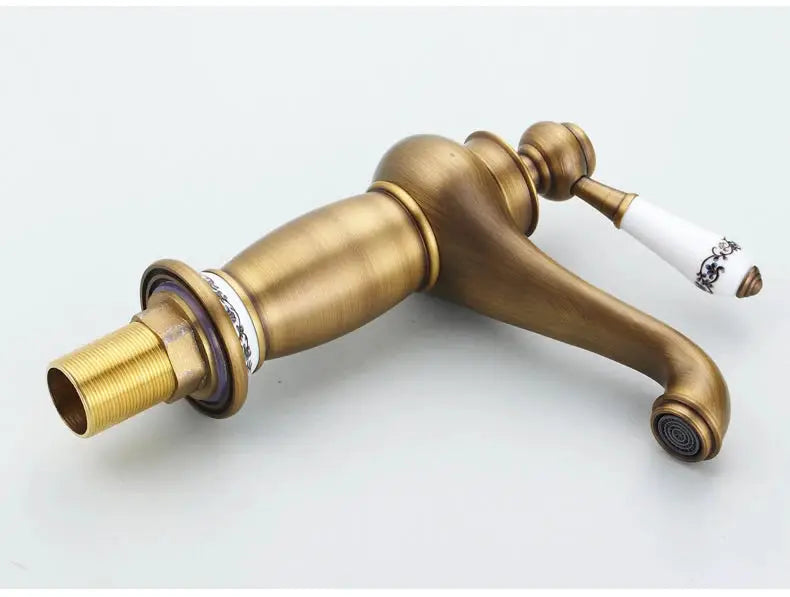 Bathroom sink faucet antique bronze finish; solid brass with single lever handle, Simples Market ELFCT001.