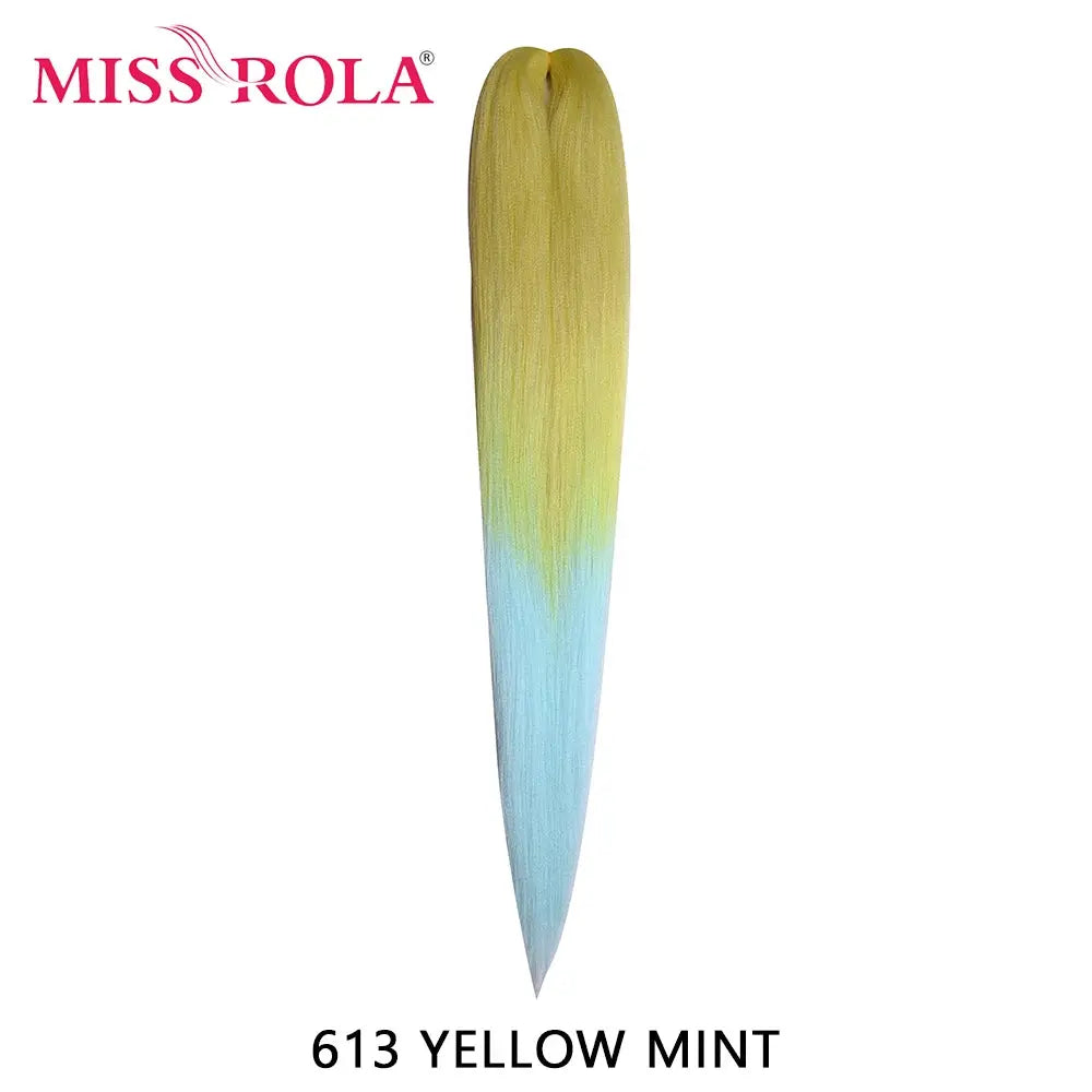 Miss Rola 30in Kanekalon synthetic braid in 613 Yellow Mint gradient