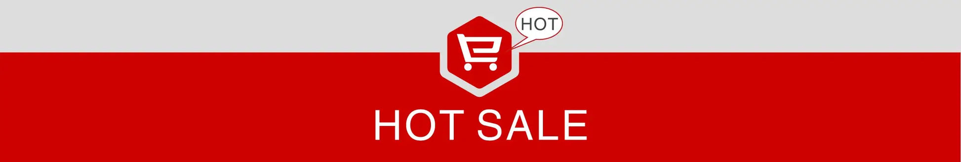 Hot sale banner with shopping cart icon on red background