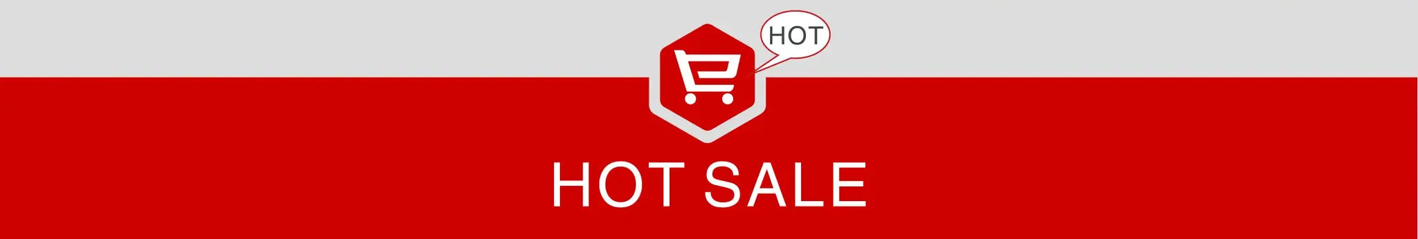 Hot sale banner with shopping cart icon on red background