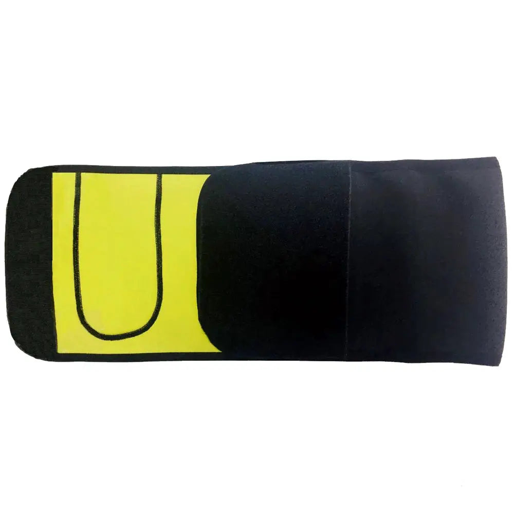 Simples Market sauna waist trainer belt, black and neon yellow two-tone panel, gym fitness cincher for workouts