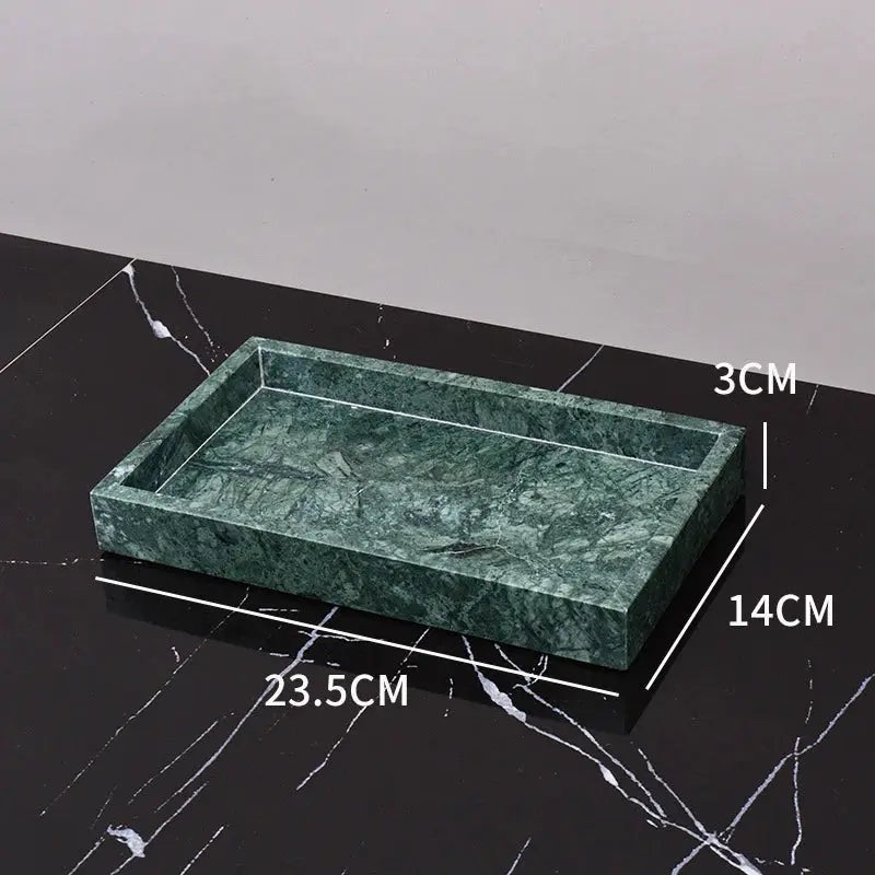 Green Indian marble bathroom tray by Simples Market, 23.5cm x 14cm x 3cm