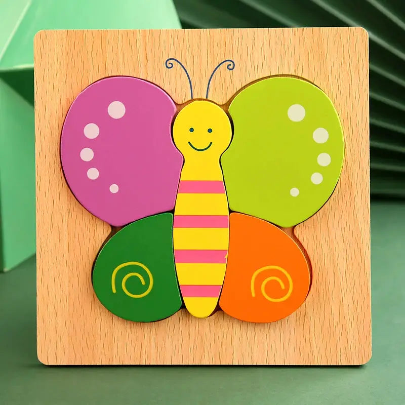 3D Wooden Puzzle For Kids Cartoon Animals And Traffic Theme Jigsaw Early Learning Cognition Toy