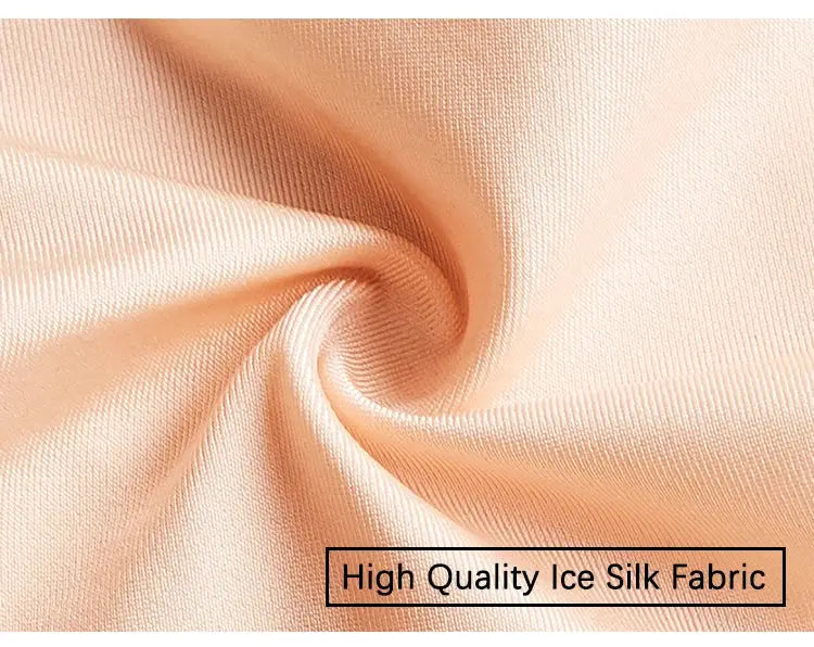 Ice silk fabric swatch in peach color for women's underwear