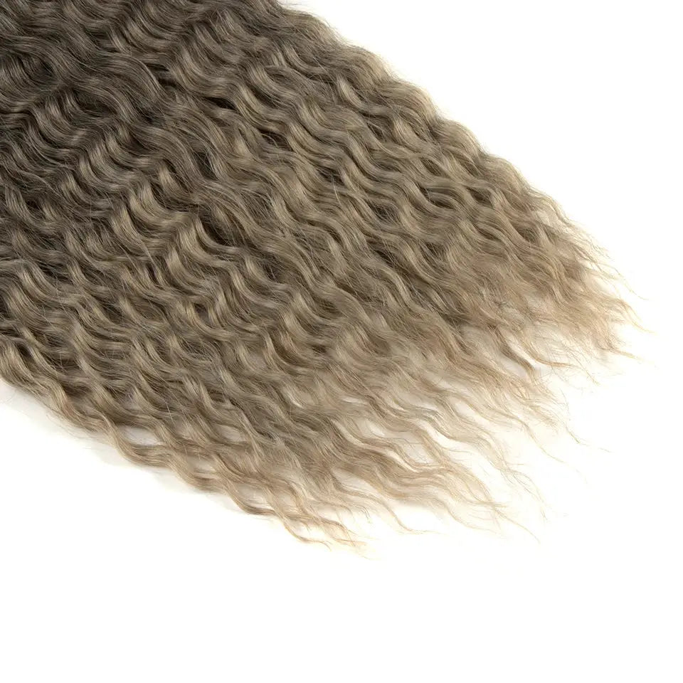 Ariel Hair synthetic twist crochet curly water-wave braiding hair, 24in, ombre blonde to brown, Simples Market