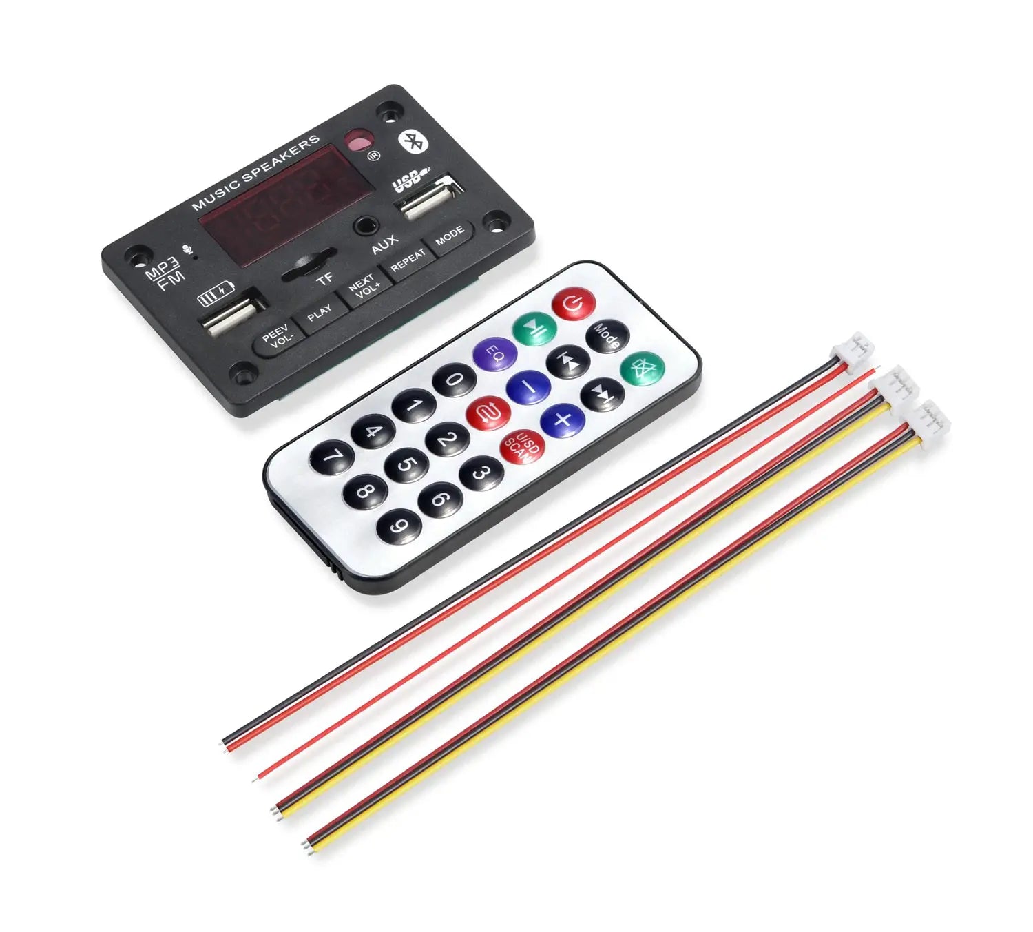 6V 12V Bluetooth MP3 Decoding Board Module Car USB MP3 Player With TF Card Slot USB FM Handsfree Microphone