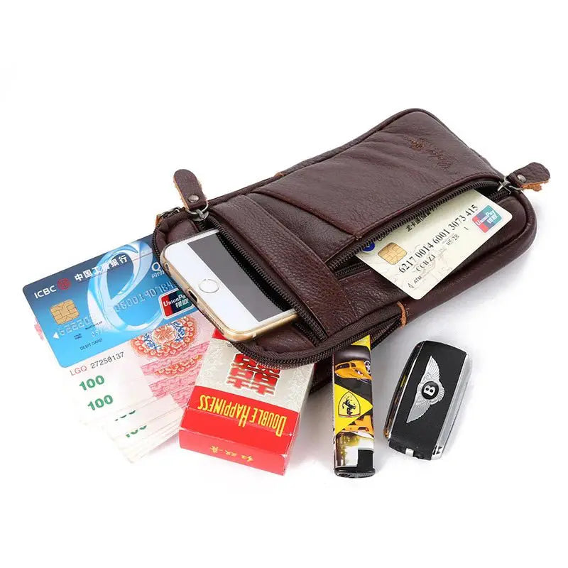 Vintage Leather Multifunction Phone Pouch and Waist Pack - Simples Market