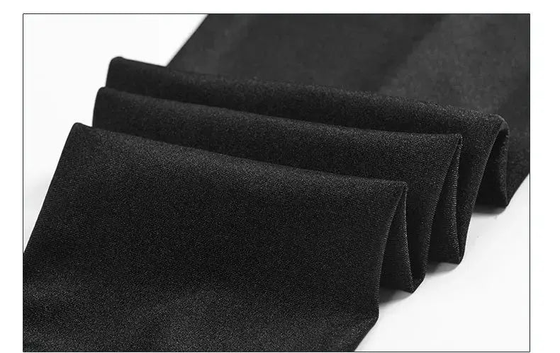 Women leggings fabric swatches in black, stretchy shiny material by Simples Market