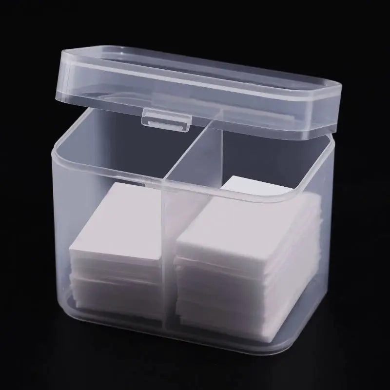 NailMate Clear Nail Art Organizer Case Dual Compartments For Cotton Pads And Remover Storage