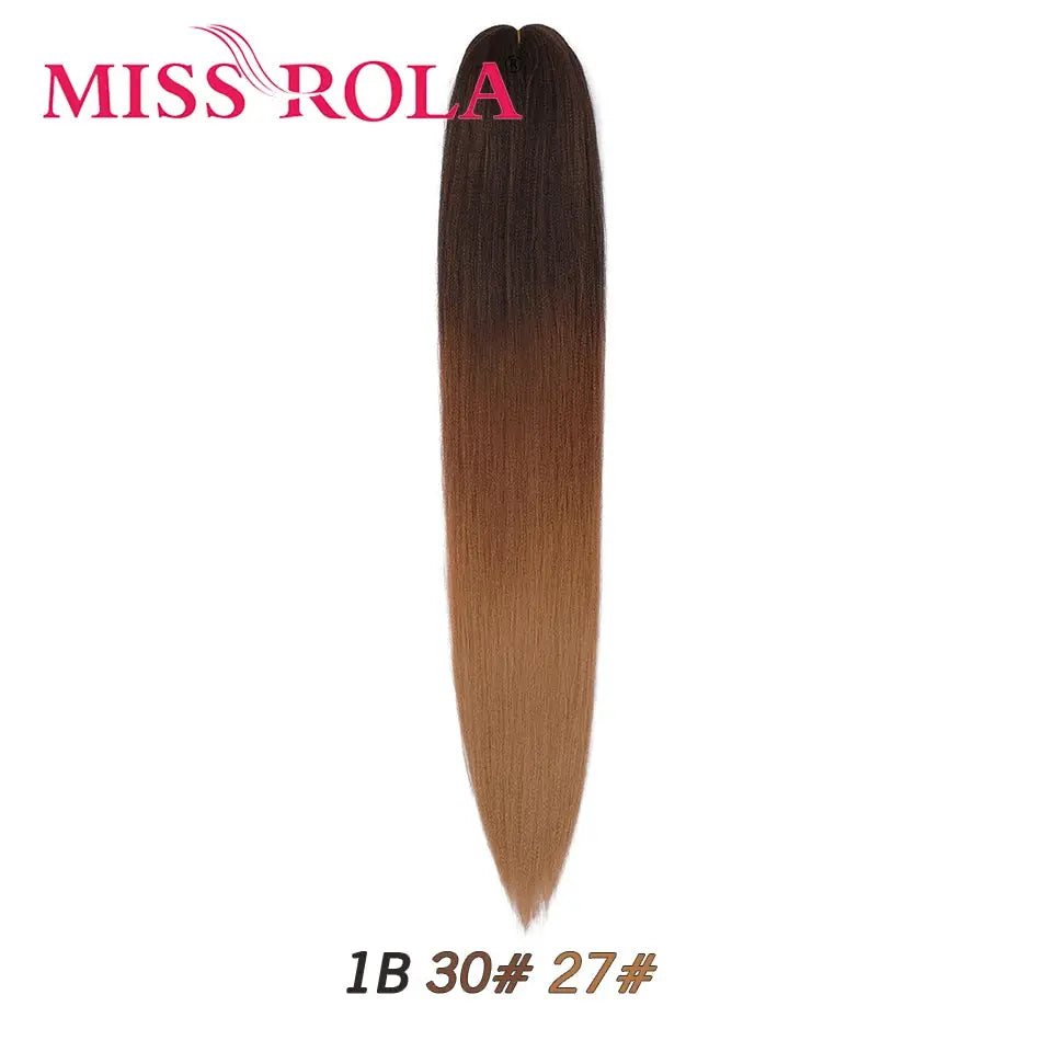 Miss Rola synthetic 30-inch Kanekalon pre-stretched hair braid extension, jumbo gradient 1B/30/27 brown ombre