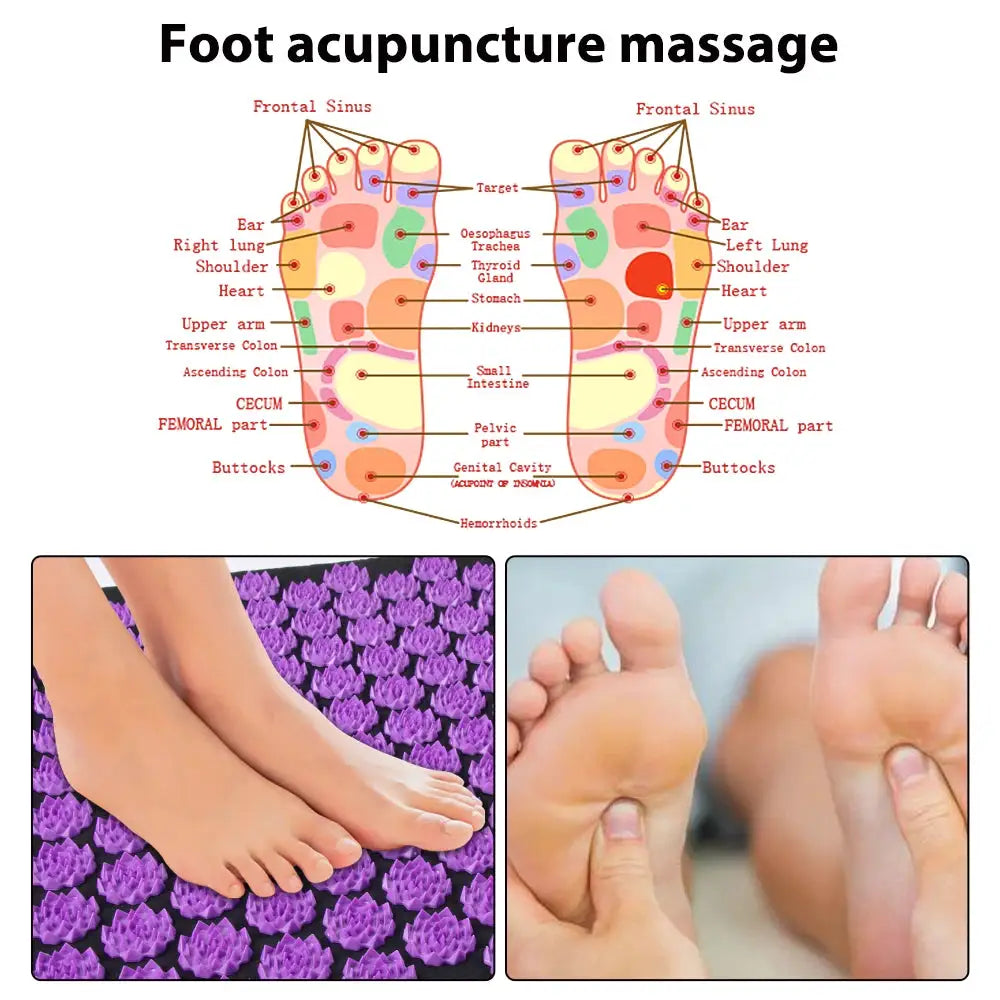 Kuznetsov's Applicator Cushion acupressure foot massage mat by Simples Market with spikes