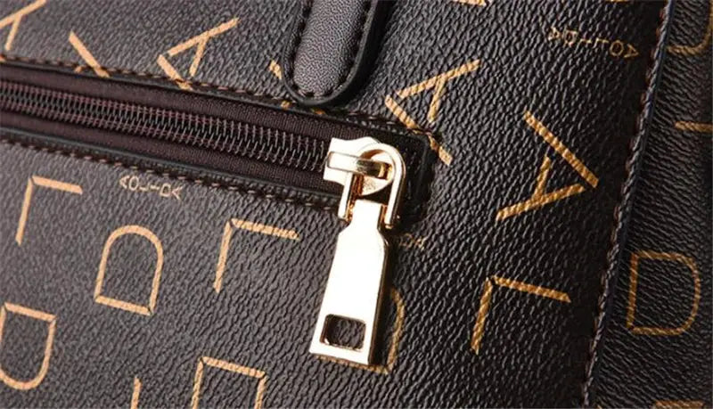 Handbag by Simples Market in black PU leather with gold zipper, top-handle design, English-letter print