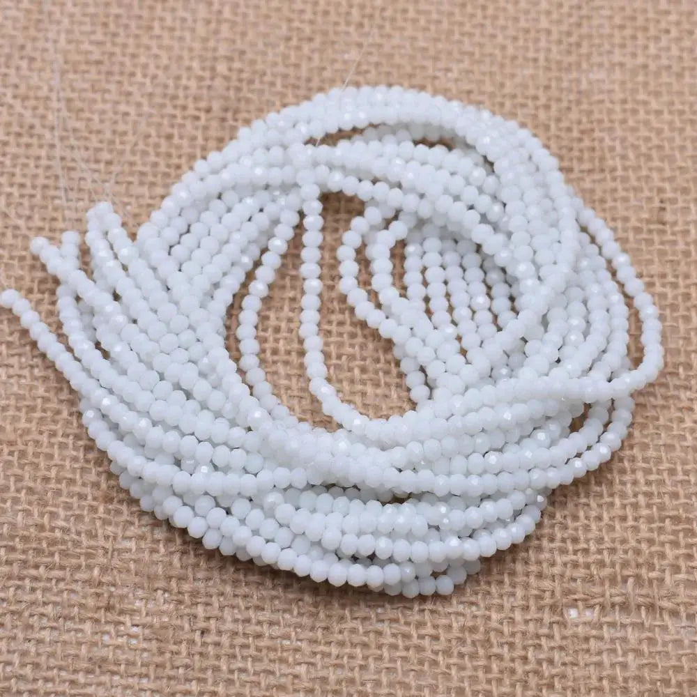 Yanqi Rondelle Crystal Beads 2mm 3mm 4mm Faceted Round Glass Beads for Jewelry Making DIY Spacer Beads