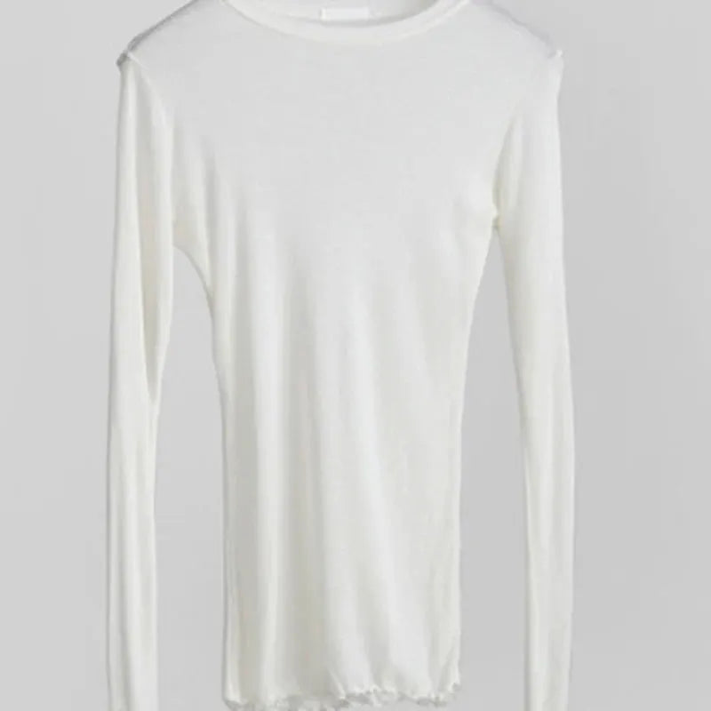 NovaGlow See Through Sheer Long Sleeve Tee For Women Breathable Stretch Polyester Elastane