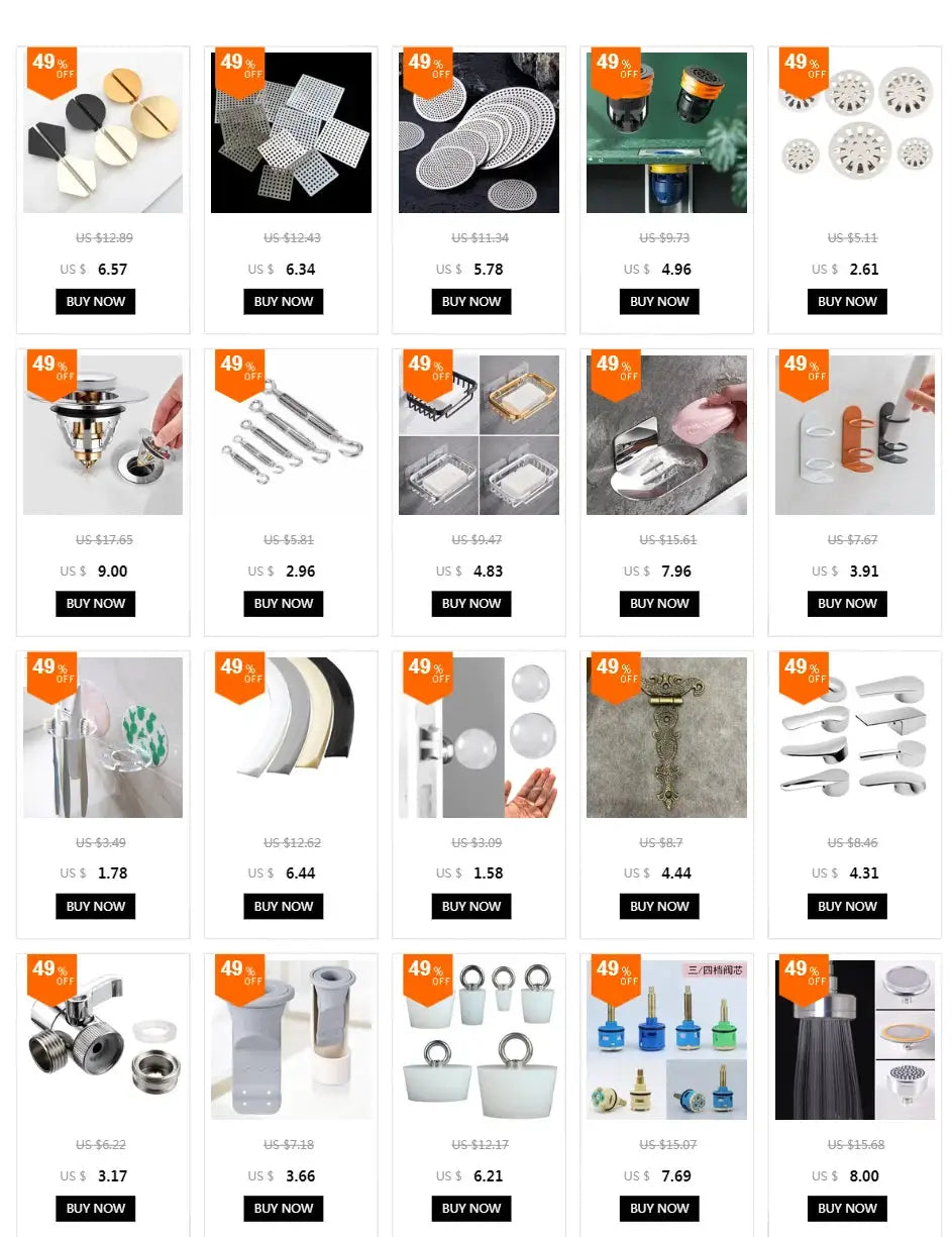Handheld toilet bidet faucet adjustable ABS shower sprayer by Simples Market; grid of 20 bathroom accessories thumbnails