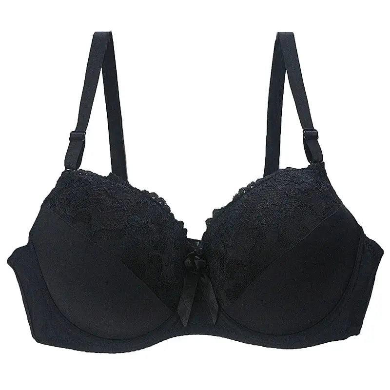 Bra by Simples Market: Nouvelle black lace underwire bra with full-coverage cups