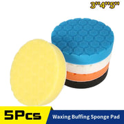 5 Piece Car Waxing Buffing Pad Set Polishing Discs 3 4 5 Inch Auto Detailing Wax Pads For Car Care