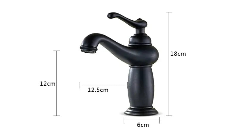 Bathroom faucet ELFCT001 by Simples Market, antique bronze finish, solid brass, single-handle basin tap