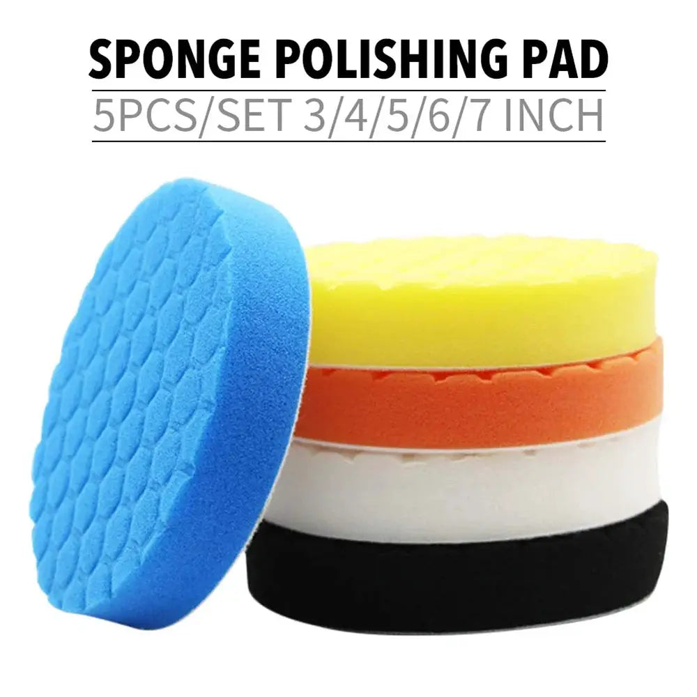 5 Piece Car Waxing Buffing Pad Set Polishing Discs 3 4 5 Inch Auto Detailing Wax Pads For Car Care