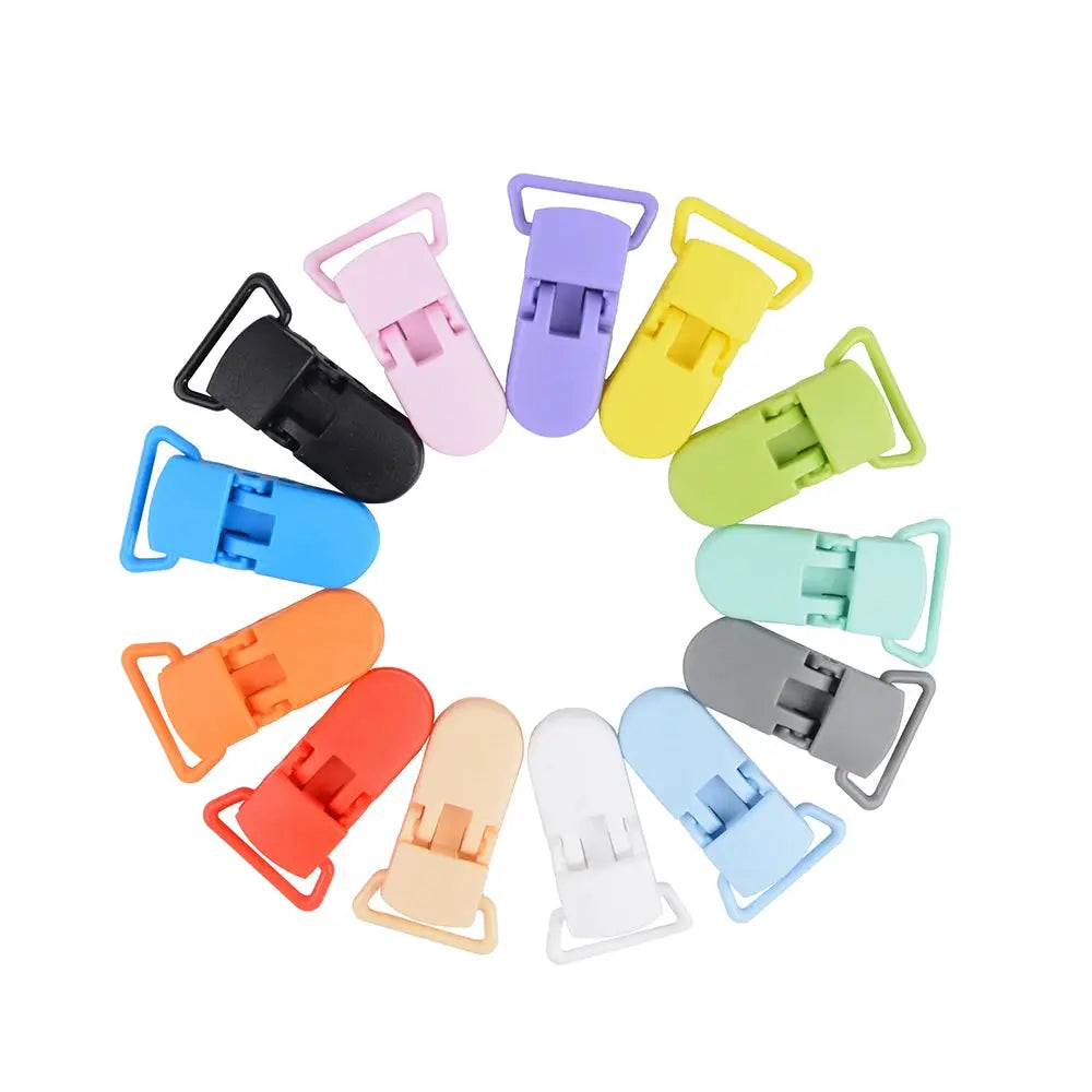 LOFCA Baby Pacifier Clips Set 10 Pieces 15mm and 20mm Plastic Clasps Colorful DIY Toy Jewelry Making