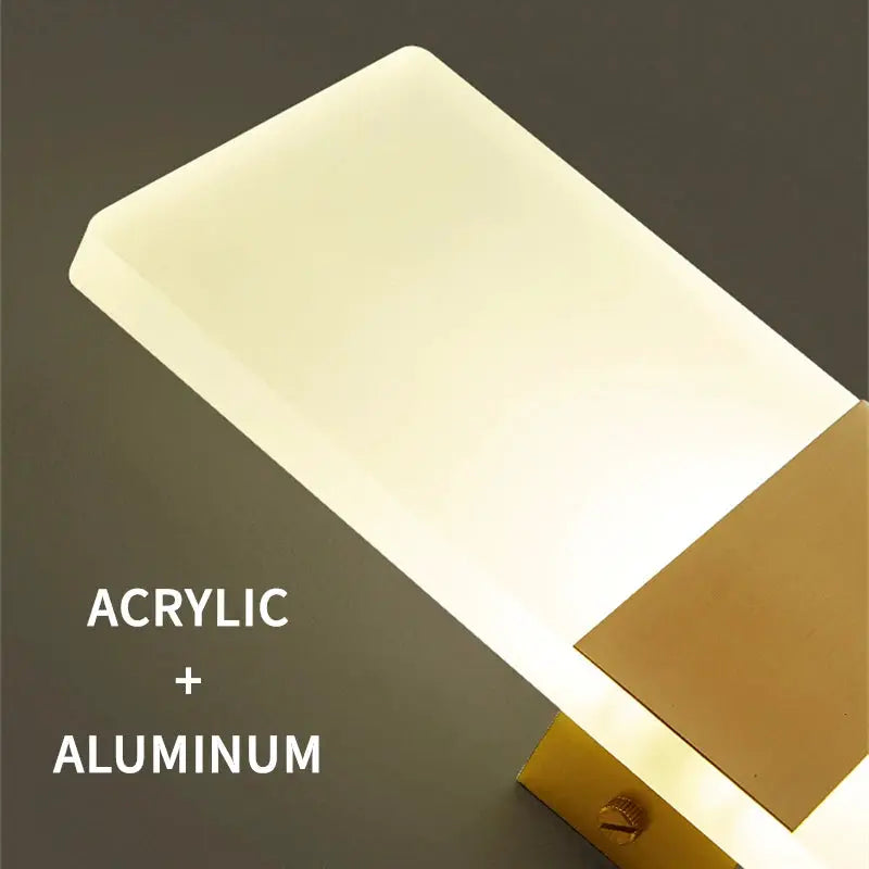 Modern mini LED wall lamp acrylic and aluminum sconce with warm white light