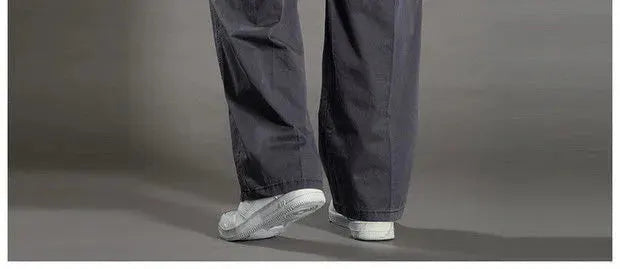 Men's dark cotton cargo pants for workwear, casual jogger style
