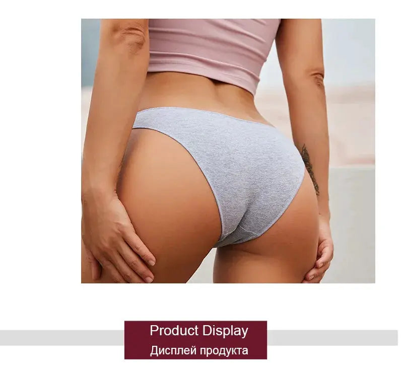 Sexy low-waist cotton briefs for plus size M-XXL in gray by Simples Market