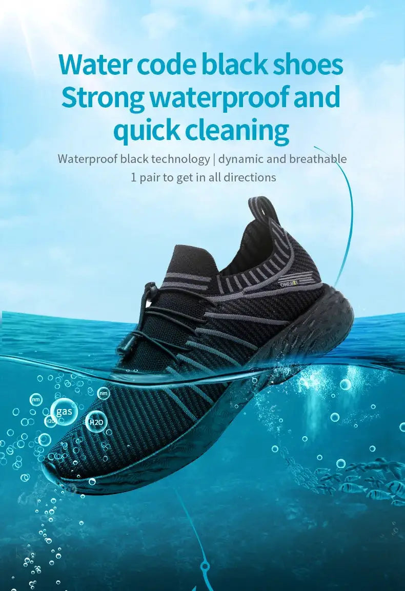 ONEMIX waterproof black running shoes for men by Simples Market, breathable anti-slip training sneakers