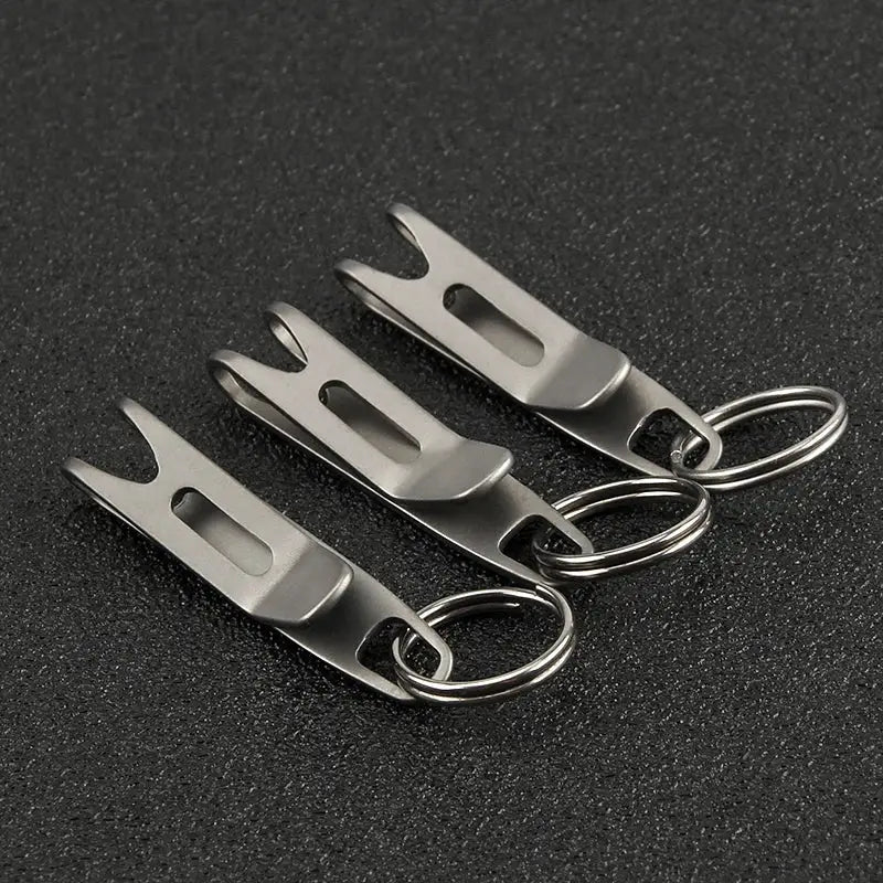 3-pack Simples Market titanium clasp key rings with slotted hooks, titanium alloy outdoor EDC tool