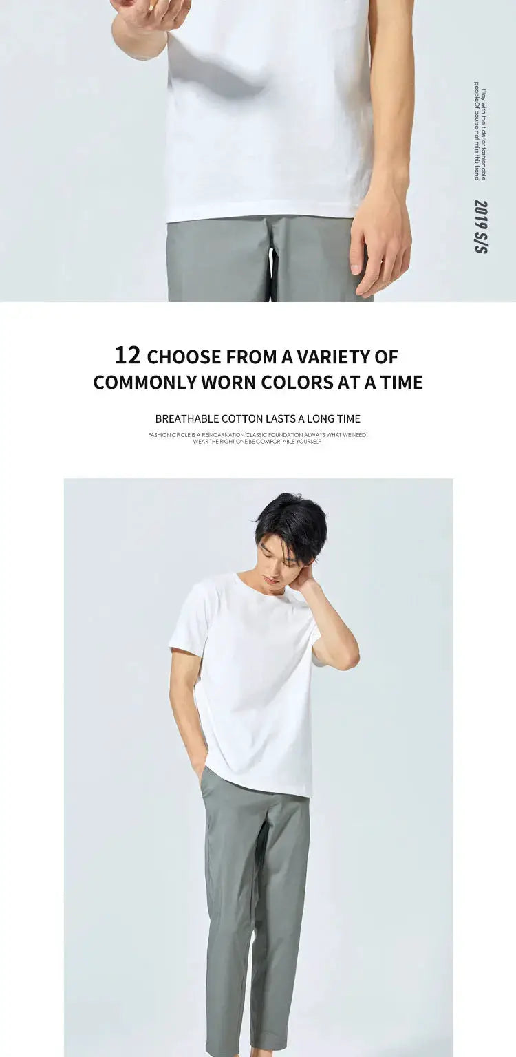 Semir Summer Cotton T Shirts Men 2025 Simple O Neck Stretch Solid New Tops Clothing Casual Tshirt Man Streetwear Cool Tee Shirts