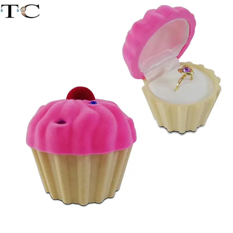 Creative Velvet Jewelry Box Mini Ring Box for Earrings and Rings Storage Display Gift Case