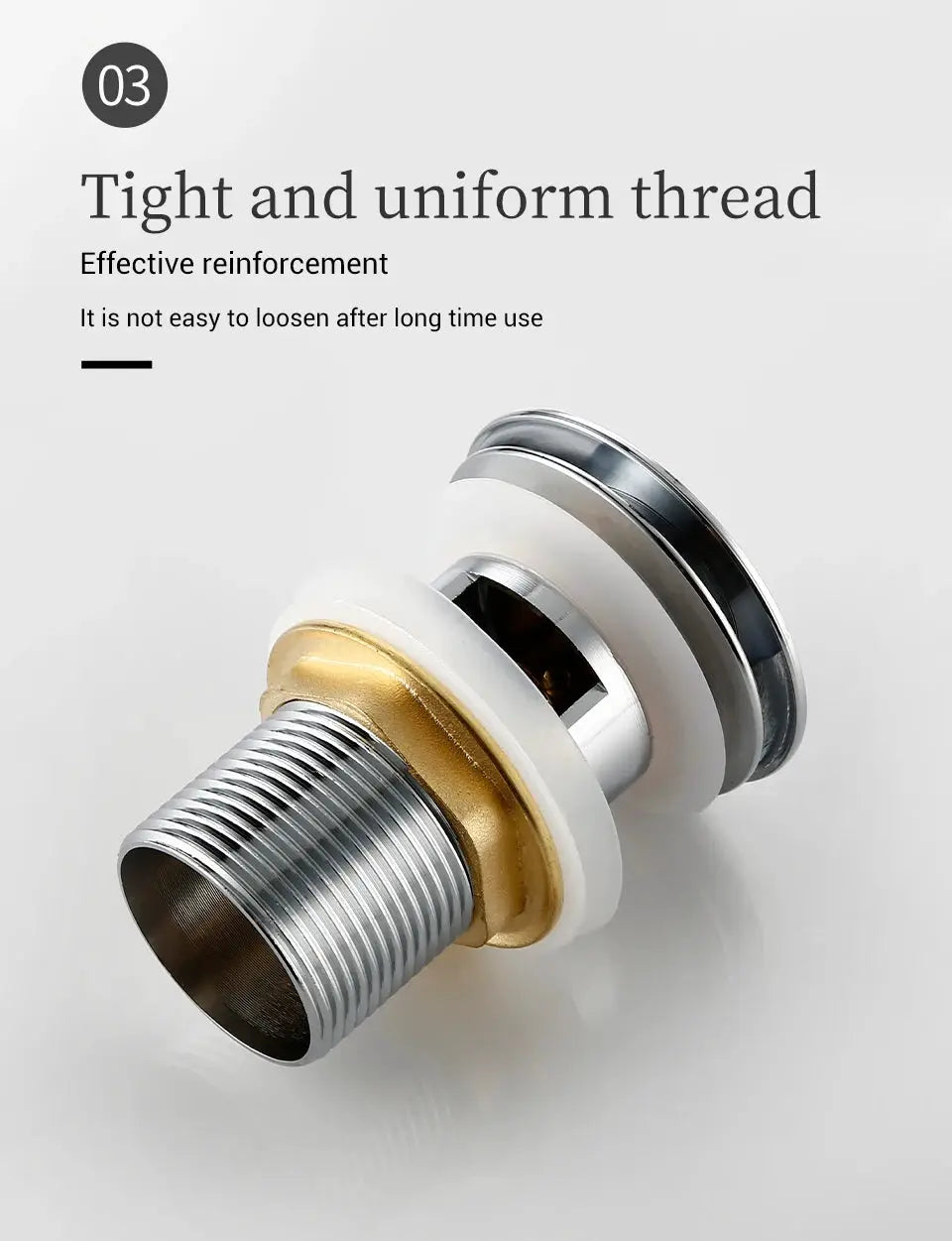 Bagnolux bathroom sink drain stopper pop-up drain with chrome finish and brass ring