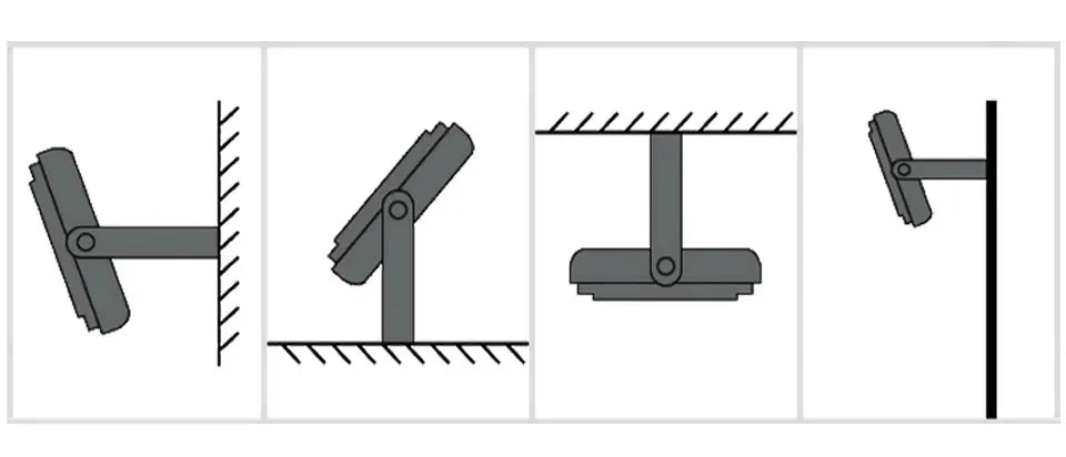 Flood light LED spotlight by Simples Market for outdoor use; gray, wall and ceiling mount with adjustable bracket.