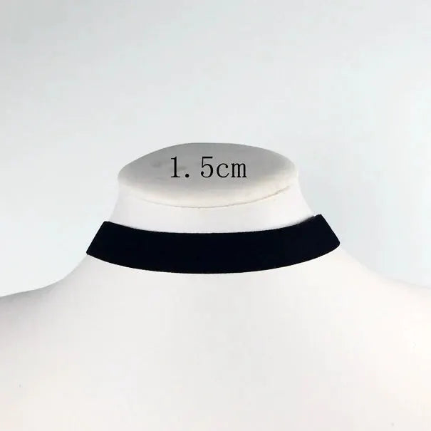 Soft Black Velvet Choker Necklace With Heart Pattern And Tibetan Silver Accents For Punk Gothic Style