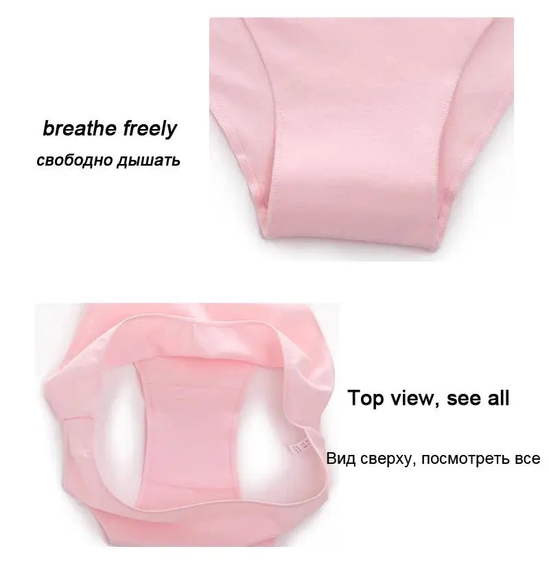 Low-waist cotton panties by Simples Market, pink, breathable plus-size underwear