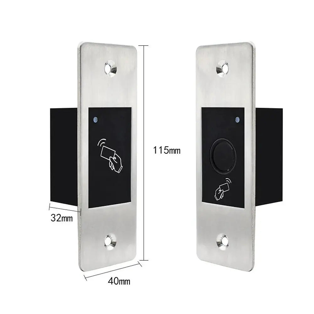 Simples Market metal RFID door access readers set (2) with stainless steel plates; fingerprint & card reader